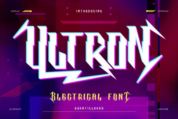 Ultron Font: A Lightning-Struck Display Typeface for Bold Brand Moments